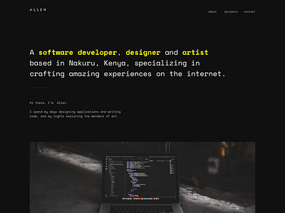 Personal Portfolio #002 branding dark personal personal site porfolio ui web website