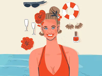 Day 22/30 overboard with Goldie Hawn beautiful character cover design cute design goldie hawn heroine illustration illustrator lux movie poster overboard picture book portrait poster vector woman