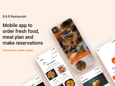 B & B Restaurant - Mobile App (meal order/plan & reservations) animation app app design branding design figma food logo meal mobile application restaurant ui uiux ux