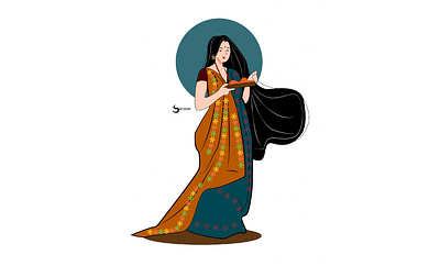 Bangali bodhu 2 character desing design digital drawing illustration vector