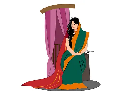 Bangali bodhu. character desing design digital drawing illustration vector