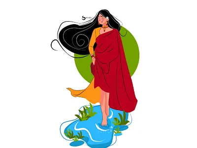 Girl character desing design digital drawing illustration vector