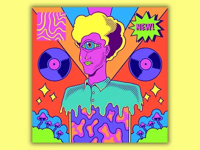 Psychedelic Album Cover album cover colorful design drawing illustration pop art psychedelic