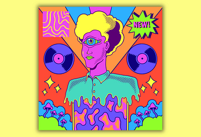 Psychedelic Album Cover album cover colorful design drawing illustration pop art psychedelic