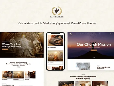Faith & Hope - A Modern Church & Religion Non-Profit WP Theme blog business design illustration logo web design webdesign wordpress wordpress theme wordpress themes