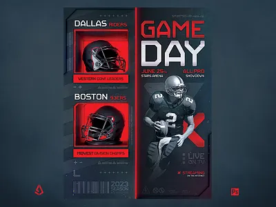 American Football Flyer Football Match Template american football college combine flyer football ncaa nfl photoshop sports superbowl template xfl
