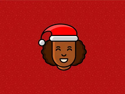 Christmas avatar afro black girl black woman christmas curly female icon icon design illustration santa santa claus vector xmas