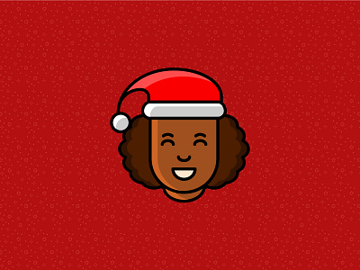 Christmas avatar afro black girl black woman christmas curly female icon icon design illustration santa santa claus vector xmas