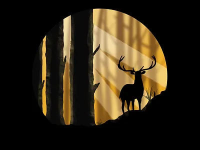 Forest in Dark app app design branding clean concept deer design forest illustration logo shadow ui ux