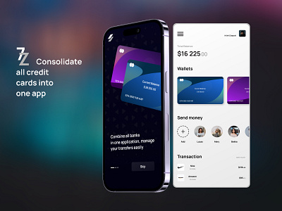 7z MobBank 7z app bank bank app branding design figma gavita logo mockup ui ux