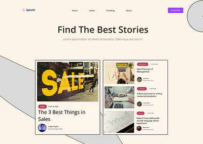 Blog design ui