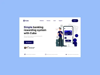 Cube - Banking Reward System Landing Page app branding design graphic design illustration logo typography ui ux vector