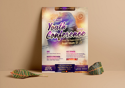 Youth Conference Islamic Flyer ad advertising amazing annual banner conference creative design designer eyecathing flyer graphic design highquality illustration islamic leeds modern printready socialmedia youth