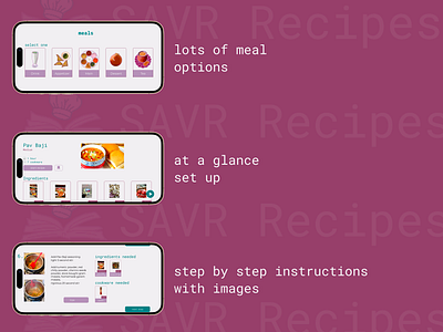 SAVR Recipes branding custom icons design graphic design logo typography ui