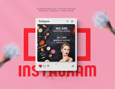 Makeup Banner | Social Media Post Design ad advertiging branding cover design facebook ad facebook post flyer graphic design instagram ad instagram post makeup makeup banner shot social media ad banner social media banner social media post design template ui web banner