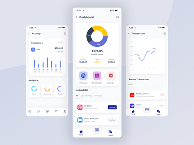 Fintech Dashboard UI Kit (Digital Wallet) app design bitcoin app dashboard ui kit design design ui kit digital wallet digital wallet app finance app fintech app ui design template ui kit ui ux