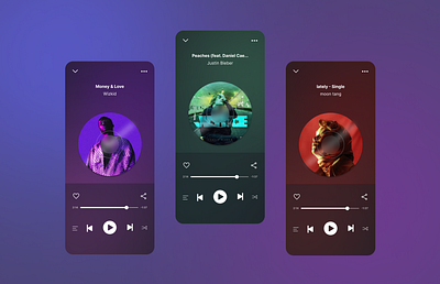 Music App Design app dailyui design figma freelance mobile music ui ux uxui