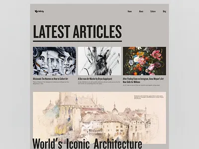 Blog Layout exploration art blog design figma history minimal minimalist simple typography ui web web design website design