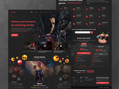 Needflix Streaming Movies Web Design cinema clean ui imdb movies netflix popular product design streaming streaming movies web design ui ui design ui web design web design