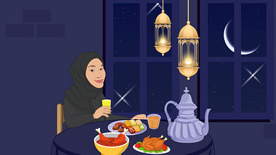 🌙 Ramadan Blessings - A Peaceful Suhoor & Prayer 🕌✨ 2danimation animation graphic design islamicanimation learning videos motion graphics ramadan2025 ramadananimation suhoor