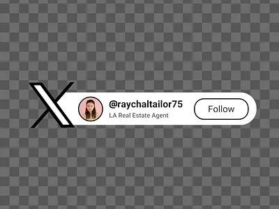 Animated Twitter (X) Follow Button Popup animated animation button custom design follow graphic design intro overlay popup twitter x youtube