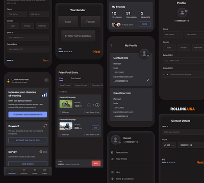 Auction USA app auction concept dark theme interaction motor ui ux