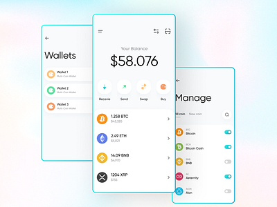 Crypto Wallet Home UI Kit bitcoin app home ui kit