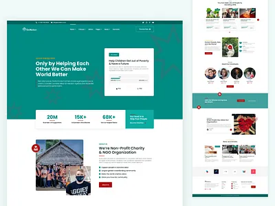 DoNation - Charity & Donation Landing Page branding charity design donation graphic design illustration landing page typography ui ux vector website