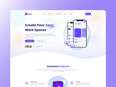 App Landing page app landing page hero section landing page light design mobile app mobile app landing page phone app trandy design ui website