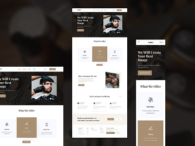 Barbar Shop barbar landing page saloon ui web design