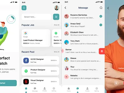 JobGo: A Free Job Finder App UI Kit app cv design freebie hr ios job mobile portfolio prototype recruitment resume ui ux