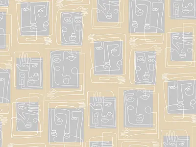 Faces print design draw faces fashion graphic design illustration painting pattern print rapport