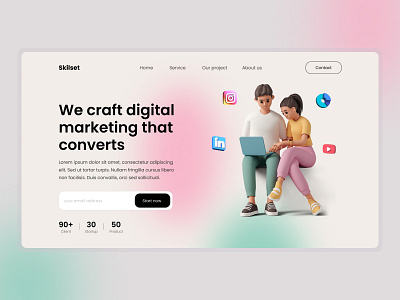 Skilset Digital Marketing design header landing page ui web design