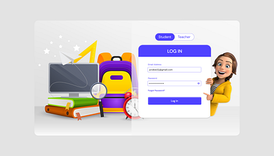 E- Learning Login Screen e learning education kids login login login screen multi login multiple login online education student student login teacher teacher login ui web app web design