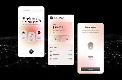 FinTech app android app application banking fintech gradient ios mobile ui ux