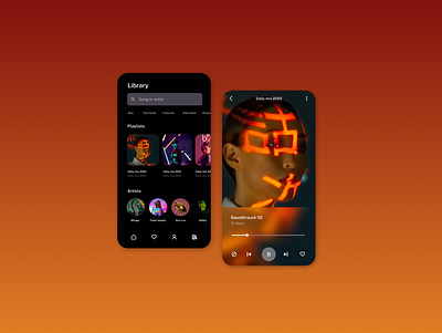 Melodive app mobile modern music playlist search spotify trendy ui ux