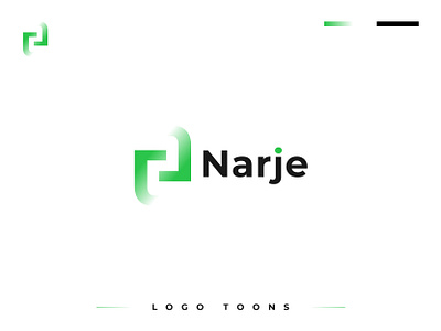 Narje logo design agency branding clean design gradient graphic design green logo modern profesional tech top