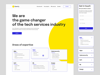 Landing page banner blue branding card cards cta design digital graphic design home landing landing page logo search typography ui ux vector web yellow