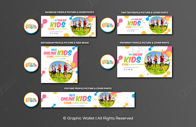 The Kiddy Shack - Social Media Kit 3d animation branding design graphic design graphicwallet illustration logo motion graphics typography ui ux vector