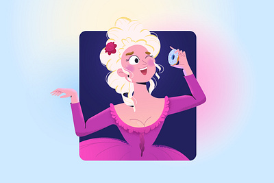 The Queen adobe illustrator app art branding character design dress fanart flat flowers girl graphic design illustration queen uiux vector web