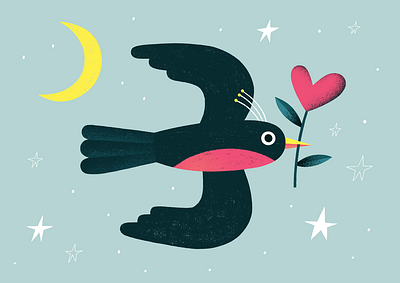 Love Bird anniversary bird cute illustration cute love art greeting card design illustration love valentines wedding whimsical illustration