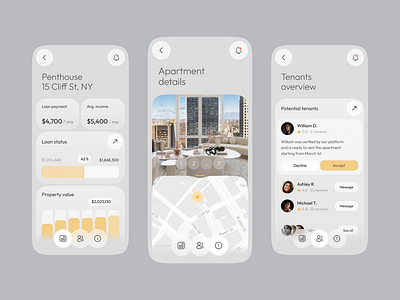 Estero — a mobile app for real estate management interface design mobile app mobile dashboard mobile ui property management proptech real estate real estate tech saas tenant management ui ui inspiration ux