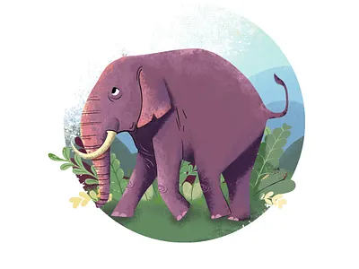 Baby elephant 2d animal animation baby elephant character design elephant illustration vector