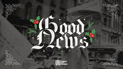 Christmas Headlines black letter christmas grain headline holly newspaper script texture