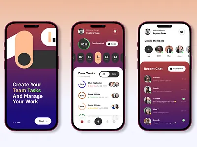 Task Manager Application app app design task manager application ui ui design ux design uxui