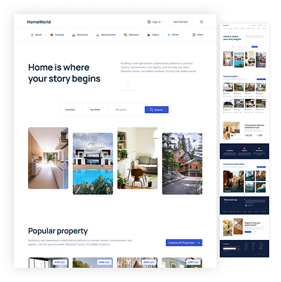 HomeWorld | Real Estate airbnb figma real estate web design website