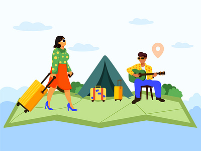 Travel illustration best design cartoon illustration cartooning design illustraion illustration illustration art illustrator logo ui