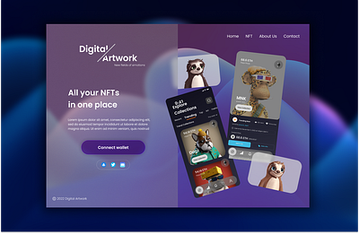 Hero Page design figma futuristic gradient hero page inspiration mobile app modern nft ui web design website