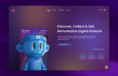 NFT Hero Page design figma futuristic hero hero page ideas inspiration modern nft page ui ux web design website