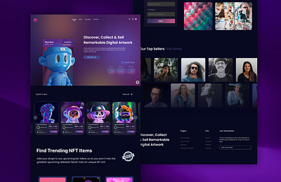 NFT Hero Page app branding design figma illustration inspiration mobile app modern nft ui